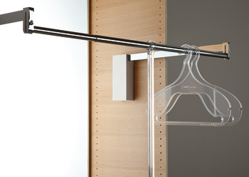 Wardrobe lift, With integrated soft closing mechanism, for internal cabinet width 750–1,100 mm