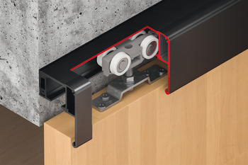 Sliding door fitting, Slido D-Line11 50P to 120P, set without running track