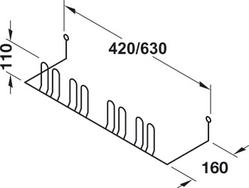 Shoe rack, For screw fixing to the wall, for 4 or 6 pairs of shoes