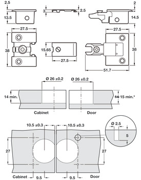 Flap hinge set, Kimana