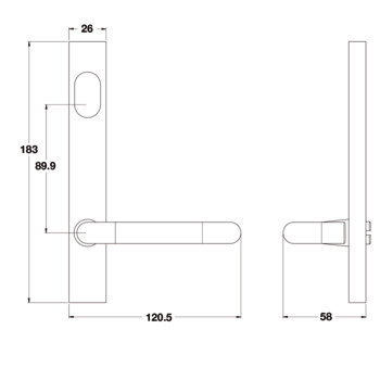 Narrow plate, Concealed fix