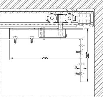 Sliding door fitting, HAWA Super 500 B, set